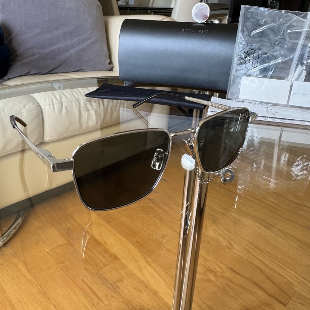Saint Laurent Silver and Black Men's Glasses